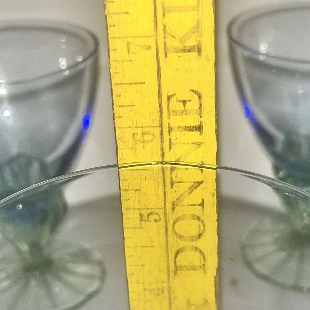 Vintage Bormioli Rocco Bahia Blue Green Goblets – Set of 4 Italian Glasses 5.5”